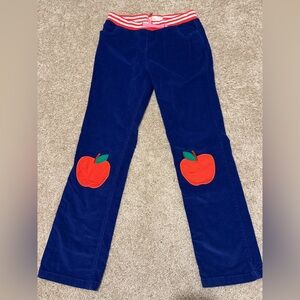 Mini Boden Starboard Blue Apples Corduroy Patch Pants 11Y